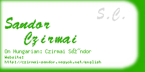 sandor czirmai business card